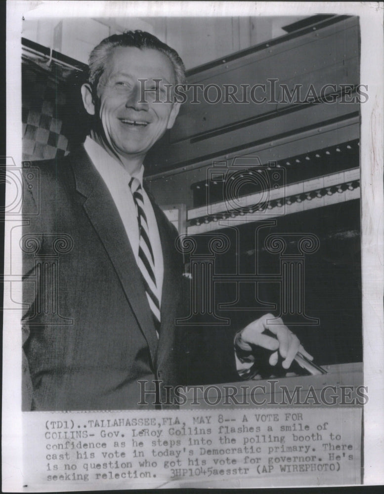 1956 Press Photo Florida Governor LeRoy Collins- RSA24777 - Historic Images