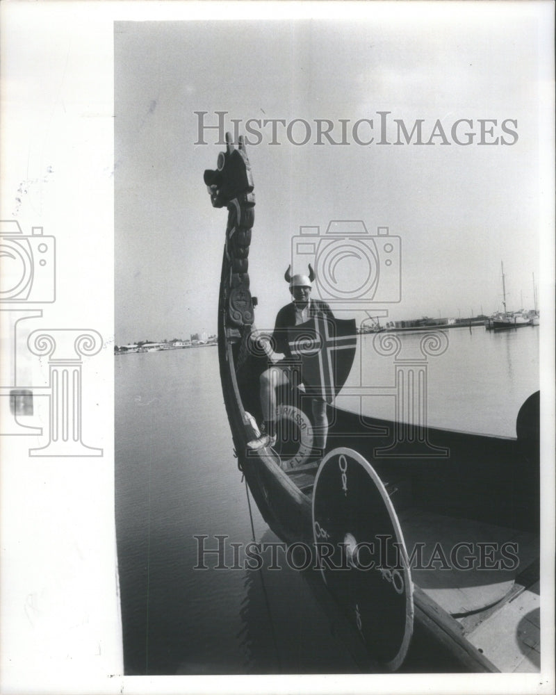 1978 Press Photo Viking Ship Blind Pass Marina Florida - Historic Images