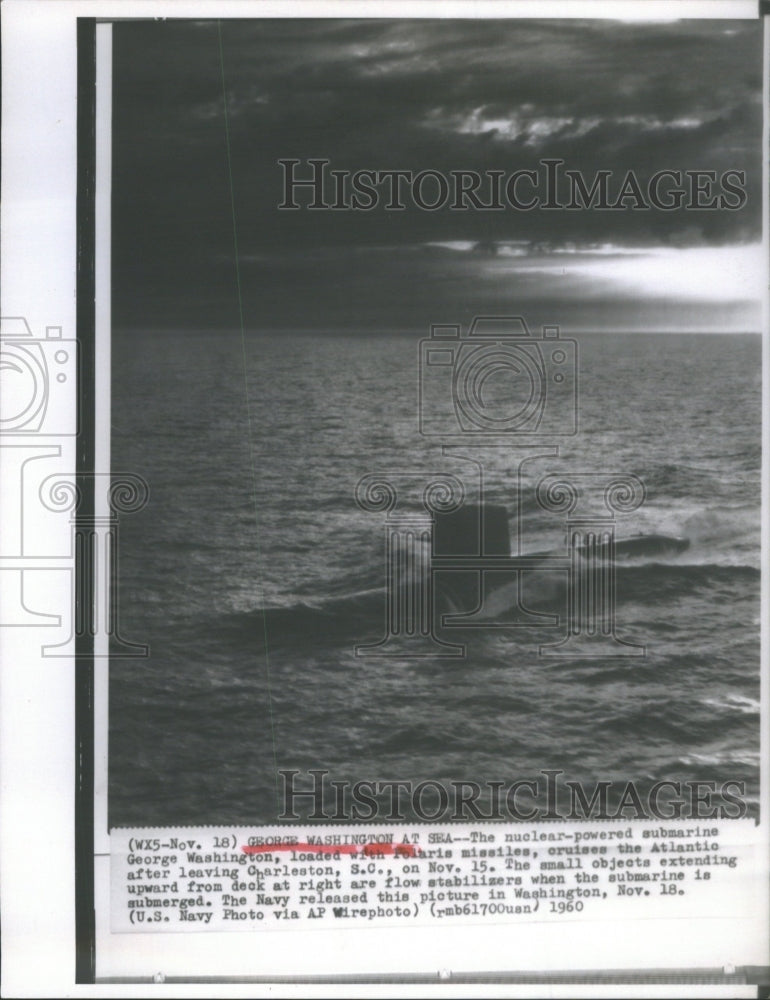 1960 Press Photo Nuclear Powered Submarine George Washi- RSA25141 - Historic Images