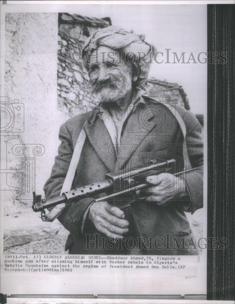 1963 Africa Algerian Berber Rebel Khaddour - Historic Images