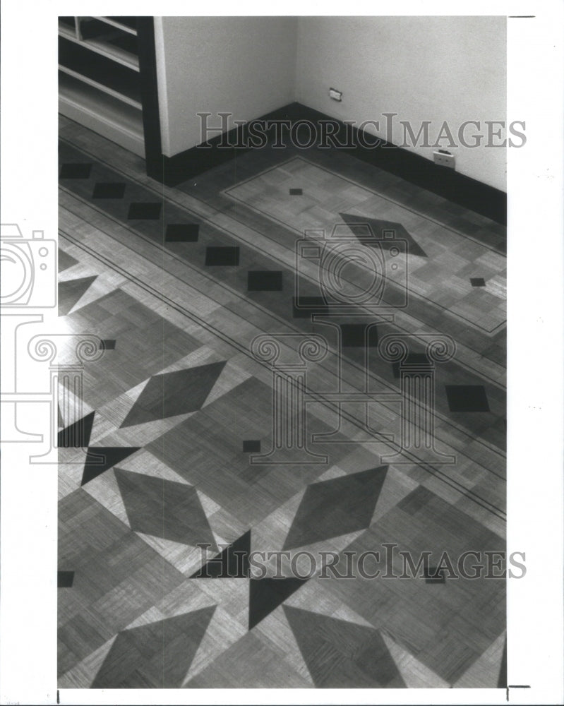 1991 floor stenciled EverGreene painting st - Historic Images