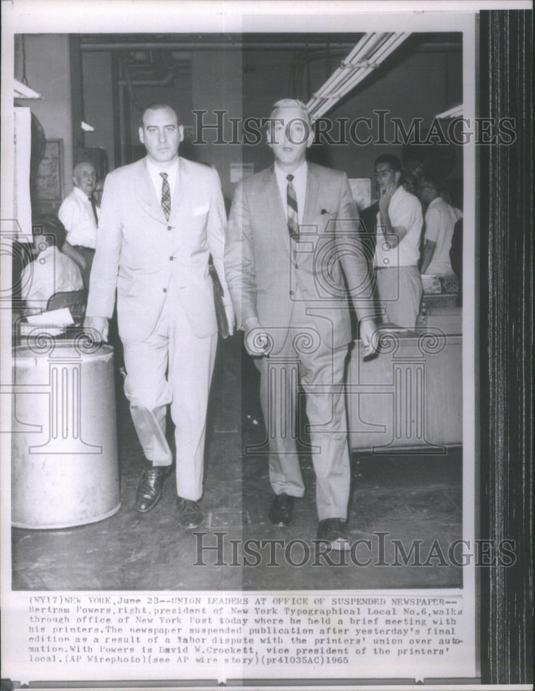 1965 New York Post Newspaper Employees Stri - Historic Images