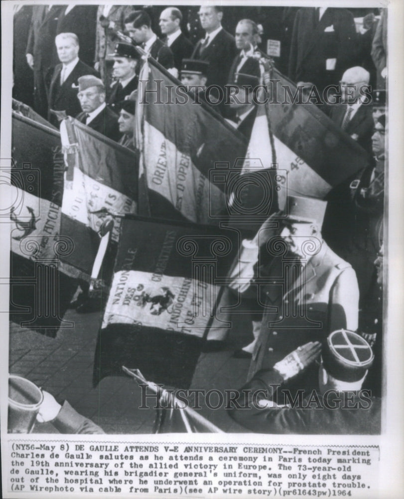 1964 Photo French President Charles de Gaulle Attends V- RSA25499 - Historic Images