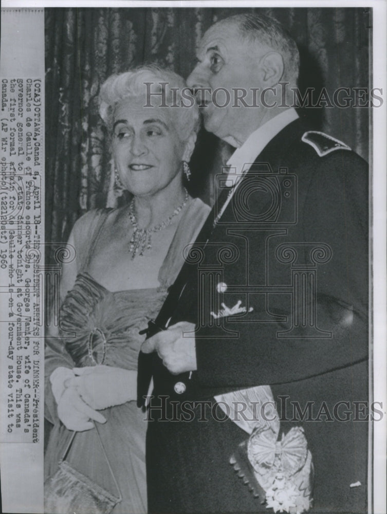 1960 President Charles de Gaulle France Mrs - Historic Images