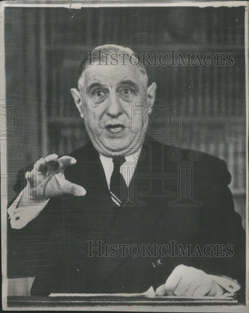 1961 French President Charles De Gualle Alg - Historic Images