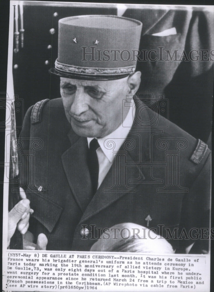 1964 French President Charles de Gaulle - Historic Images