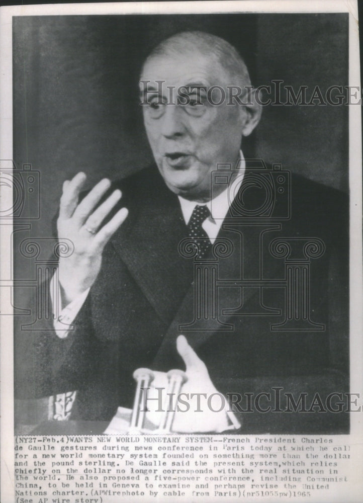 1965 French President Charles De Gualle New - Historic Images