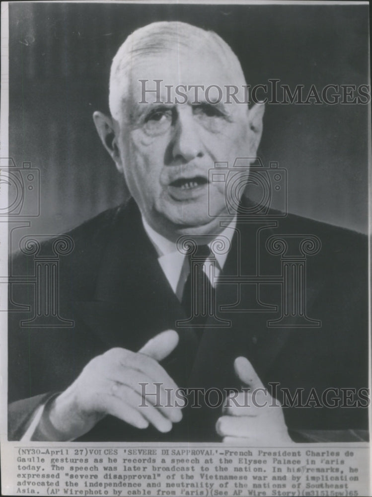 1967 Press Photo Charles de Gaulle French General State- RSA26007 - Historic Images