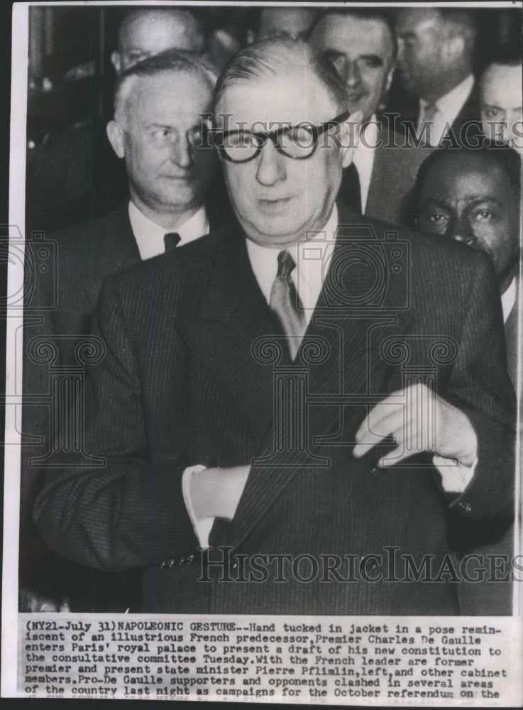 1958, Charles de Gaulle French General Presi- RSA26017 - Historic Images