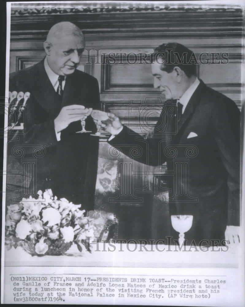 1964 Pres Charles De Gaulle and Pres Adolfo-Historic Images