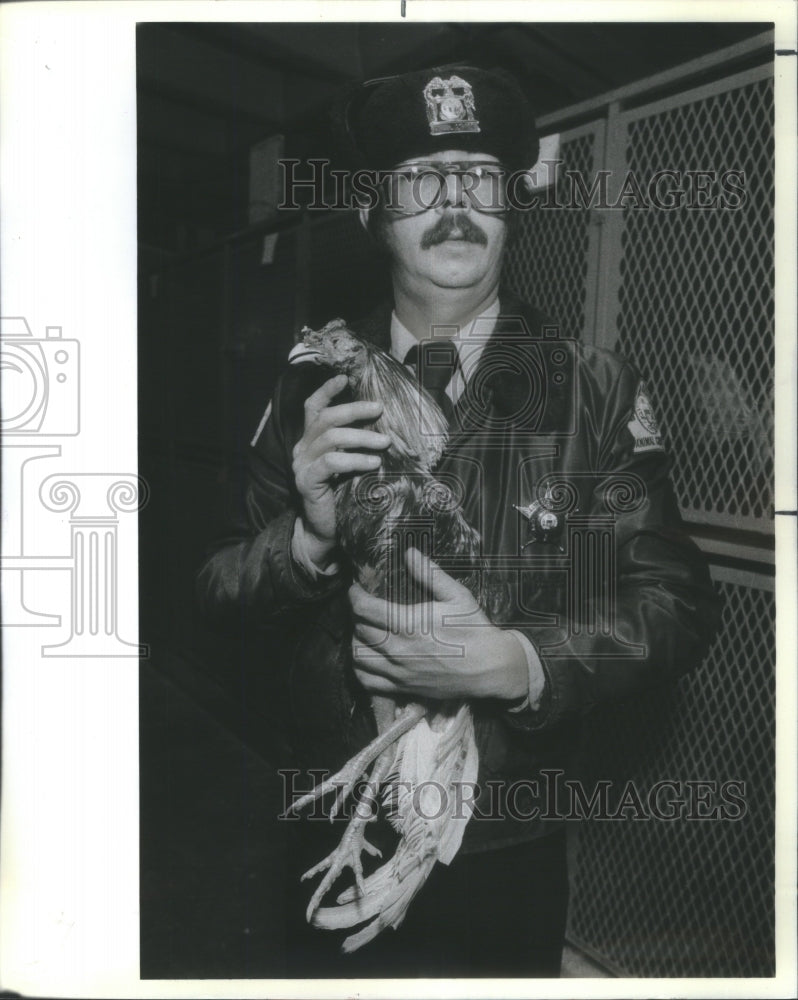 1984 Inspector Harold E. Ruther Cockfightin - Historic Images