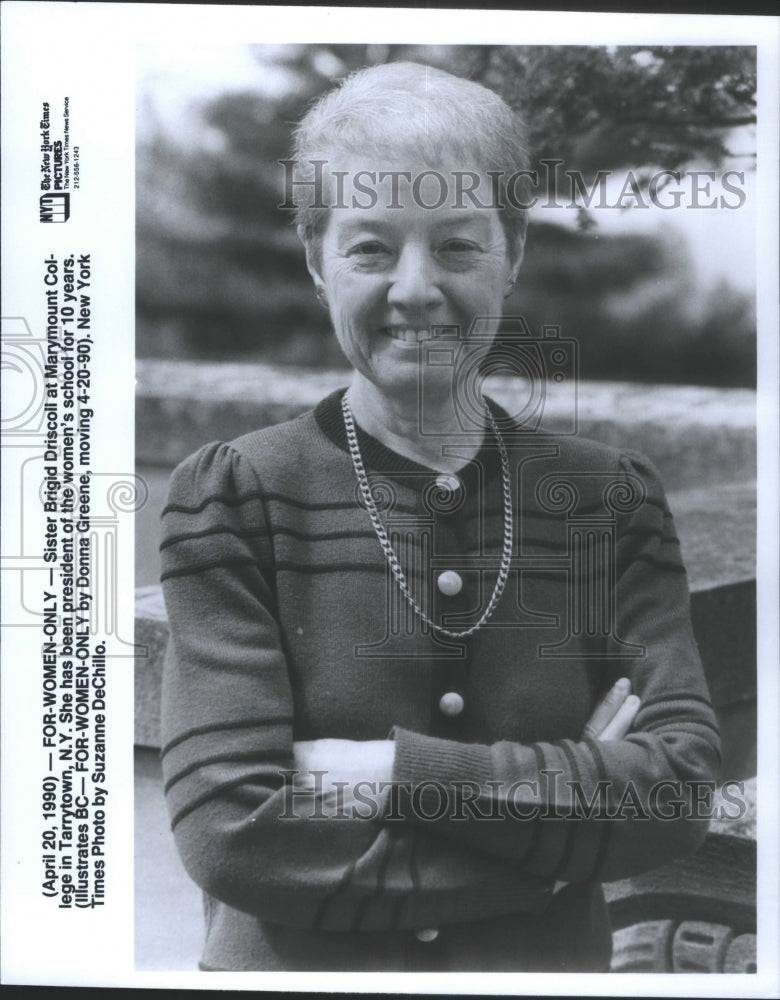 1990 Press Photo Sister Brigid Driscoll, President of M- RSA26525-Historic Images