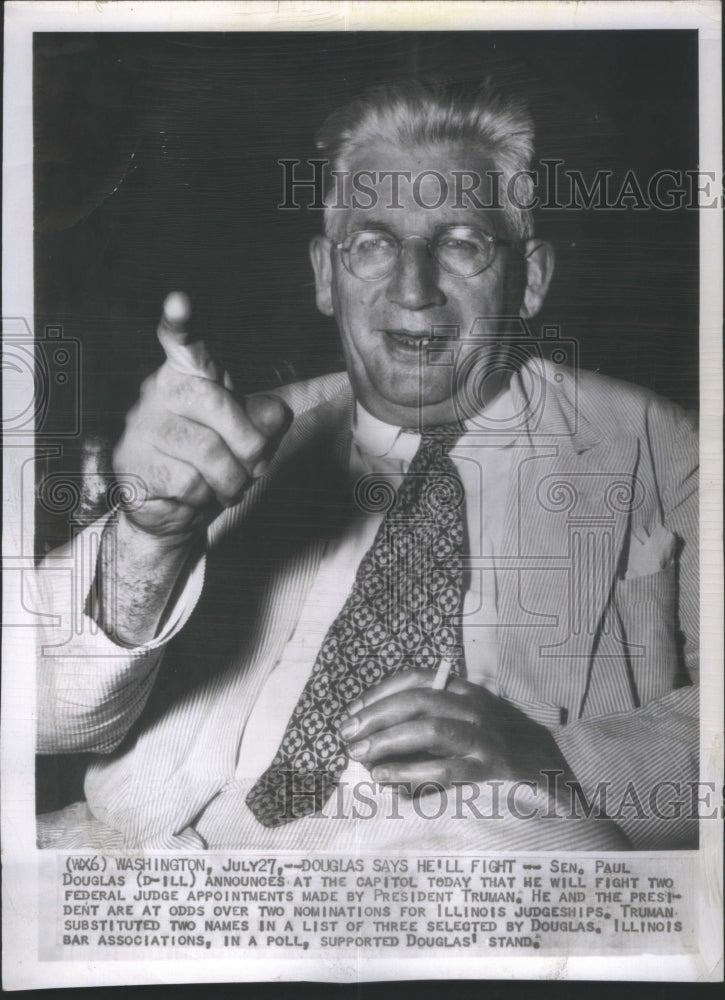 1959 Press Photo Senator Paul Douglas President Truman- RSA26667 - Historic Images