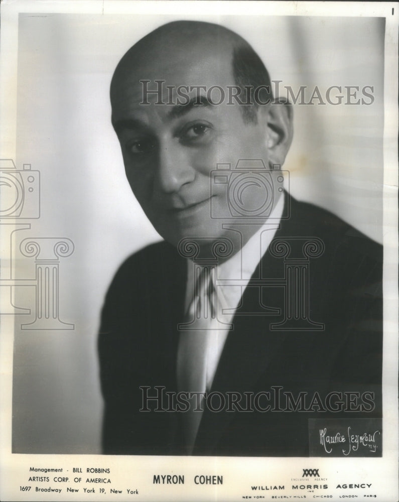 1966 Myron Cohen Silk Salesman Comedian - Historic Images