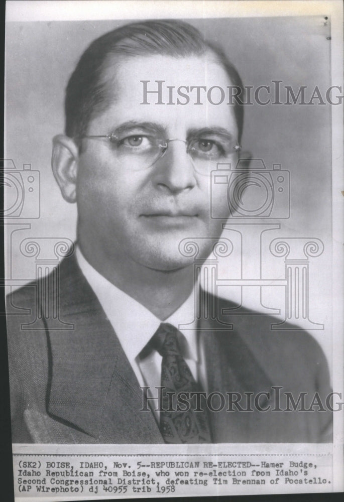 1958 Press Photo Hamer Budge Re-election Idaho Second C- RSA27209 - Historic Images