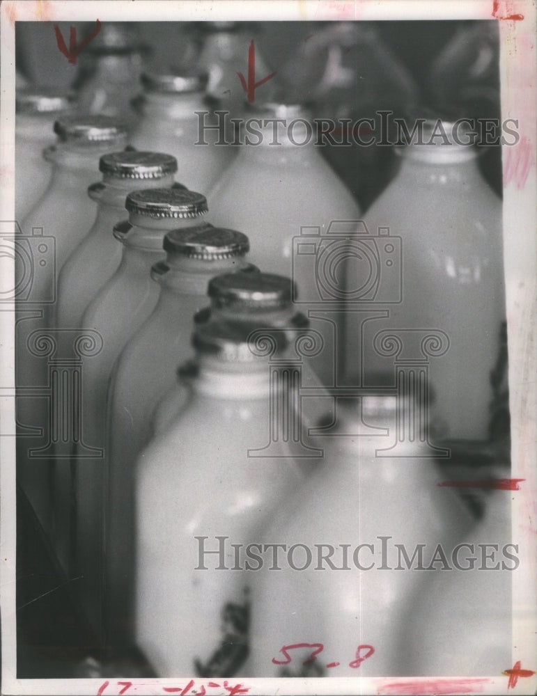 1963 Glass Milk Bottles-Historic Images