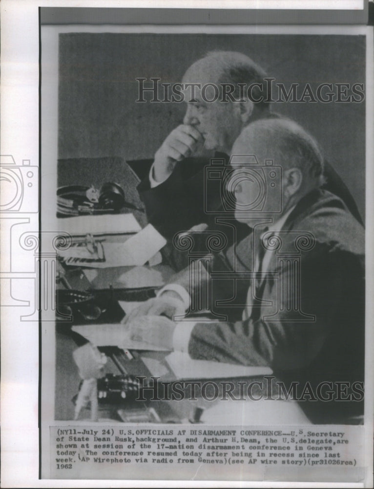 1962 U.S. Secretary State Dean Rusk U.S. De - Historic Images