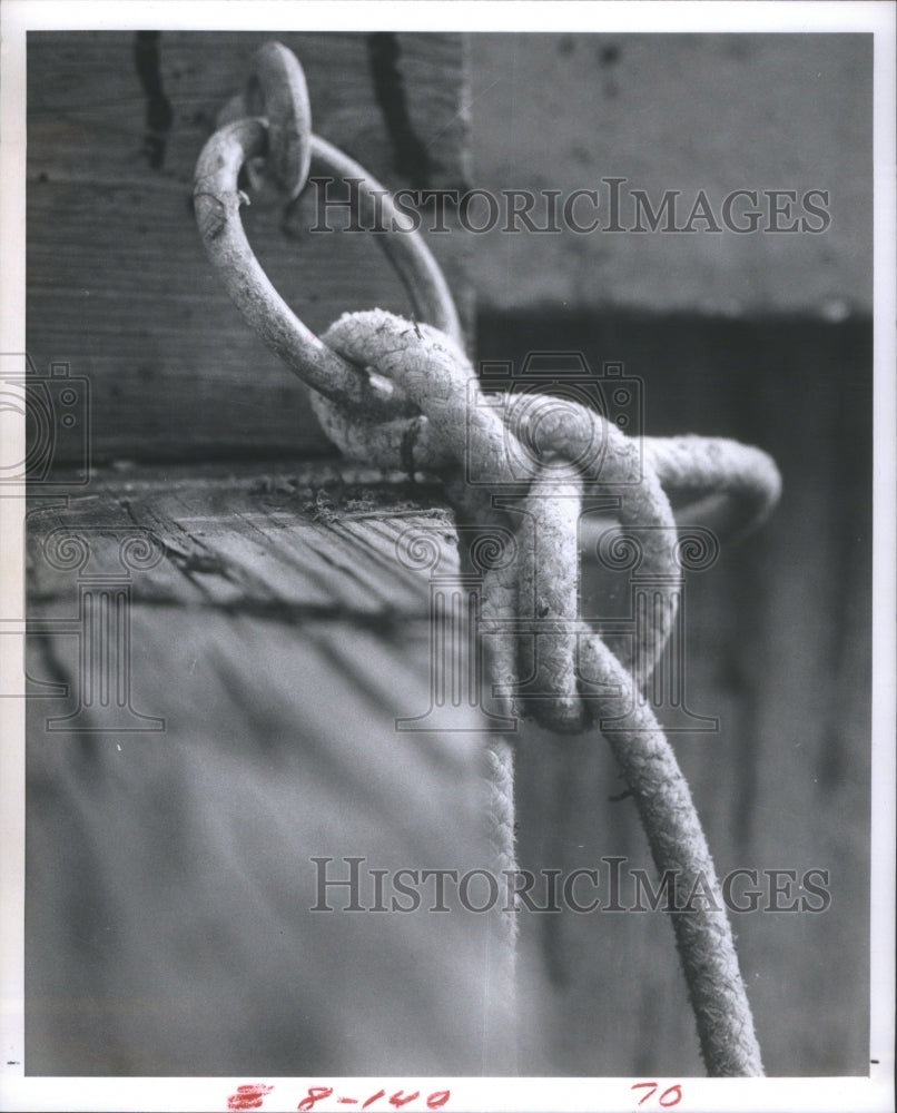 1966 a knotted rope at pier in St. Petersbu - Historic Images