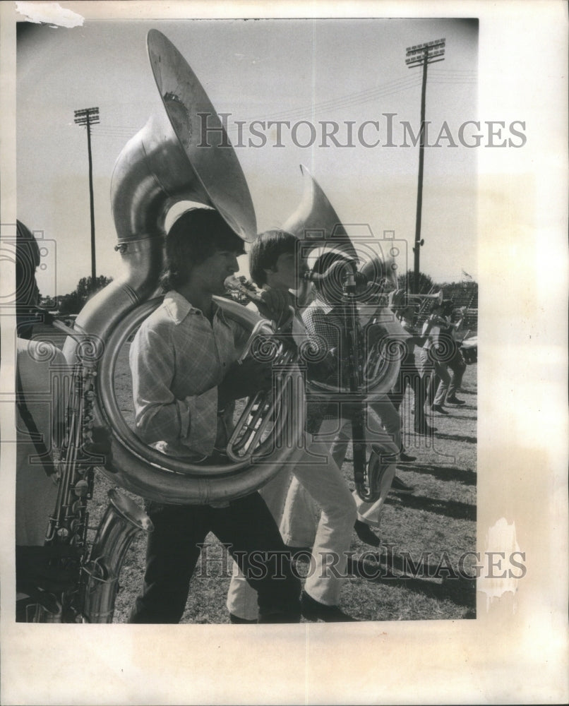 Undated Tuba Players Marching in Line - Historic Images
