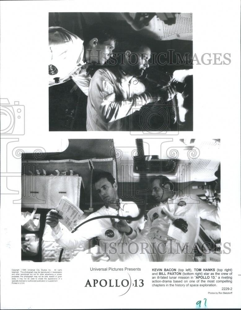 1995 Apollo 13 Film Crew Scenes Hanks Bacon - Historic Images