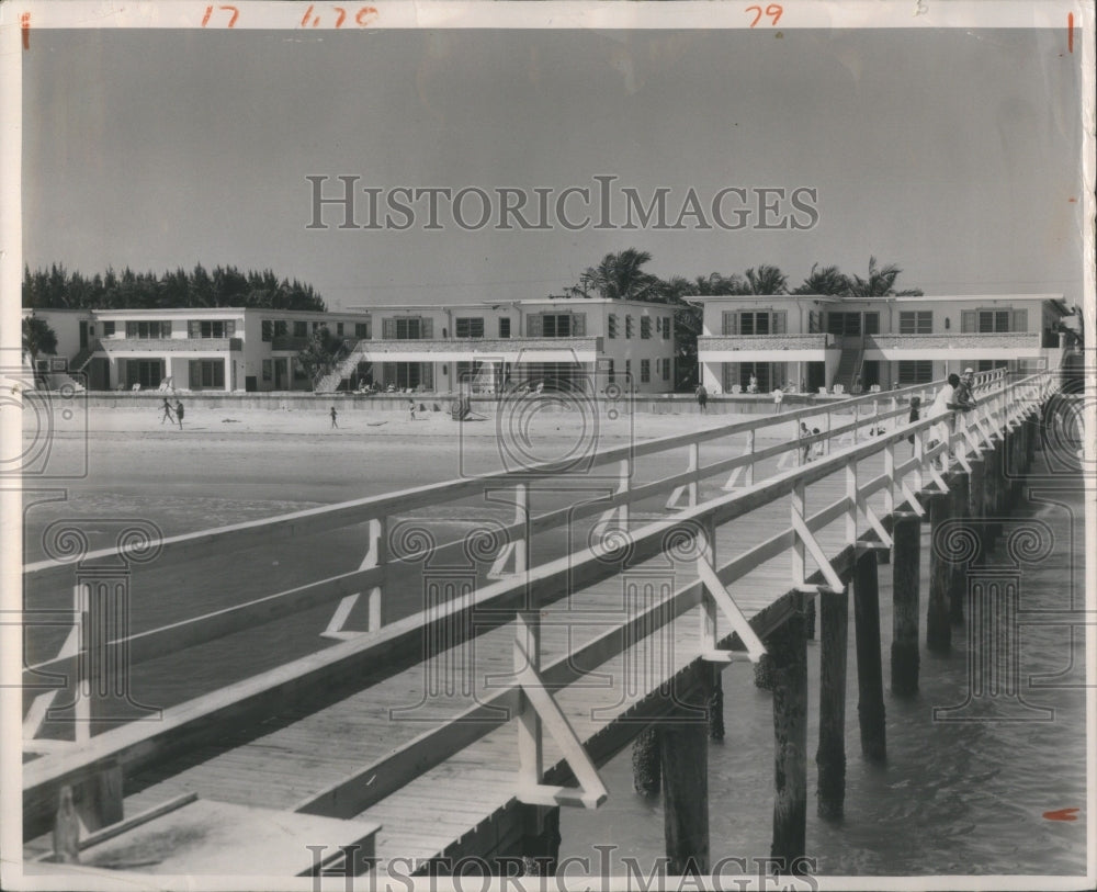 Motel Beach Buildings Water-Historic Images