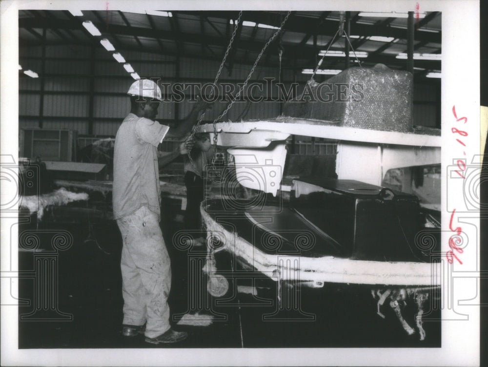 Press Photo Morgan Yacht Boat Building - Historic Images