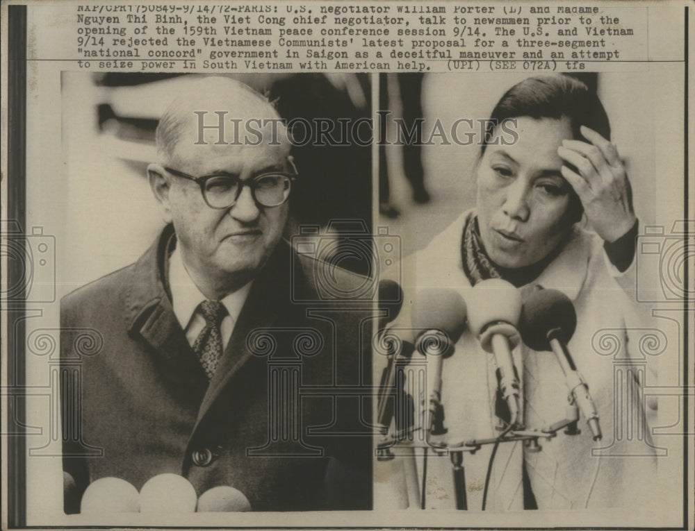 1972 Press Photo William Porter Madame Nguyen Thi Binh- RSA29469 - Historic Images