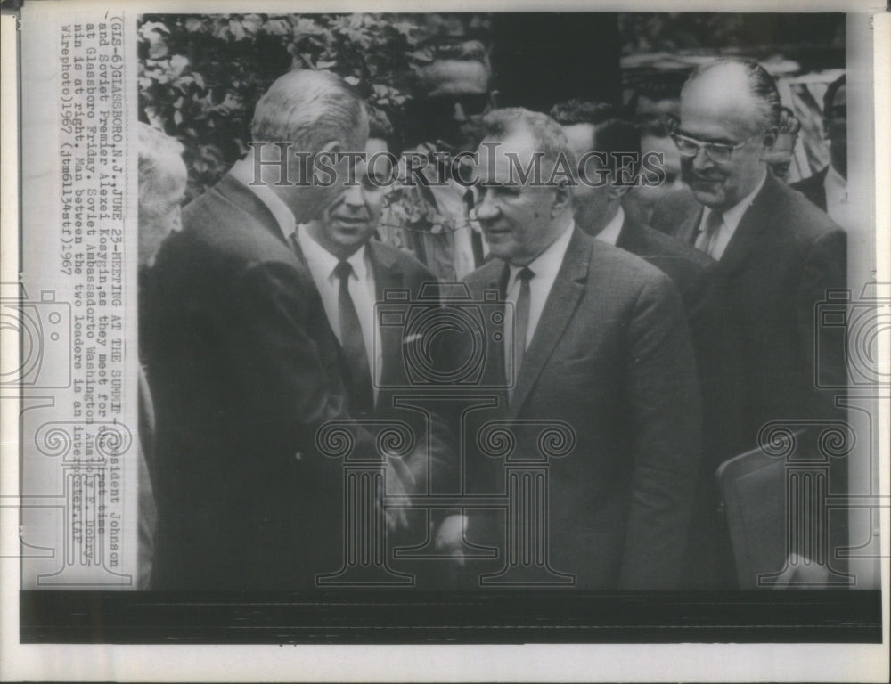 1967 Press Photo Johnson Alexei Kosygin Glassboro meet - Historic Images