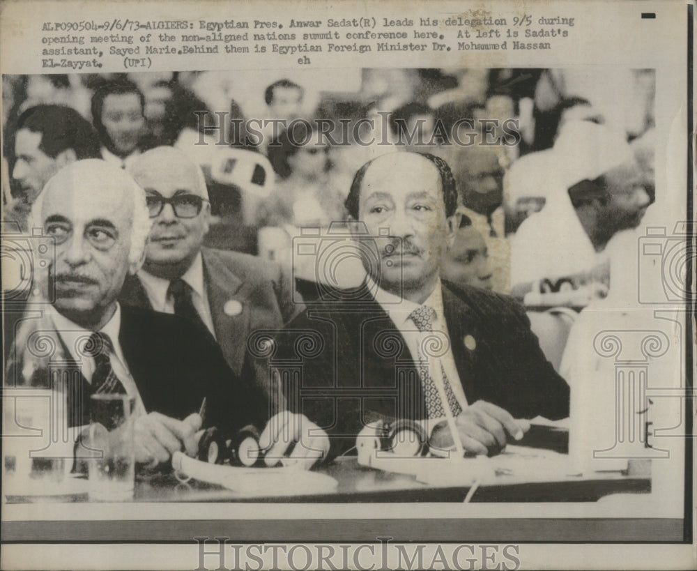 1973 Anwar Sadat Egyptian President-Historic Images