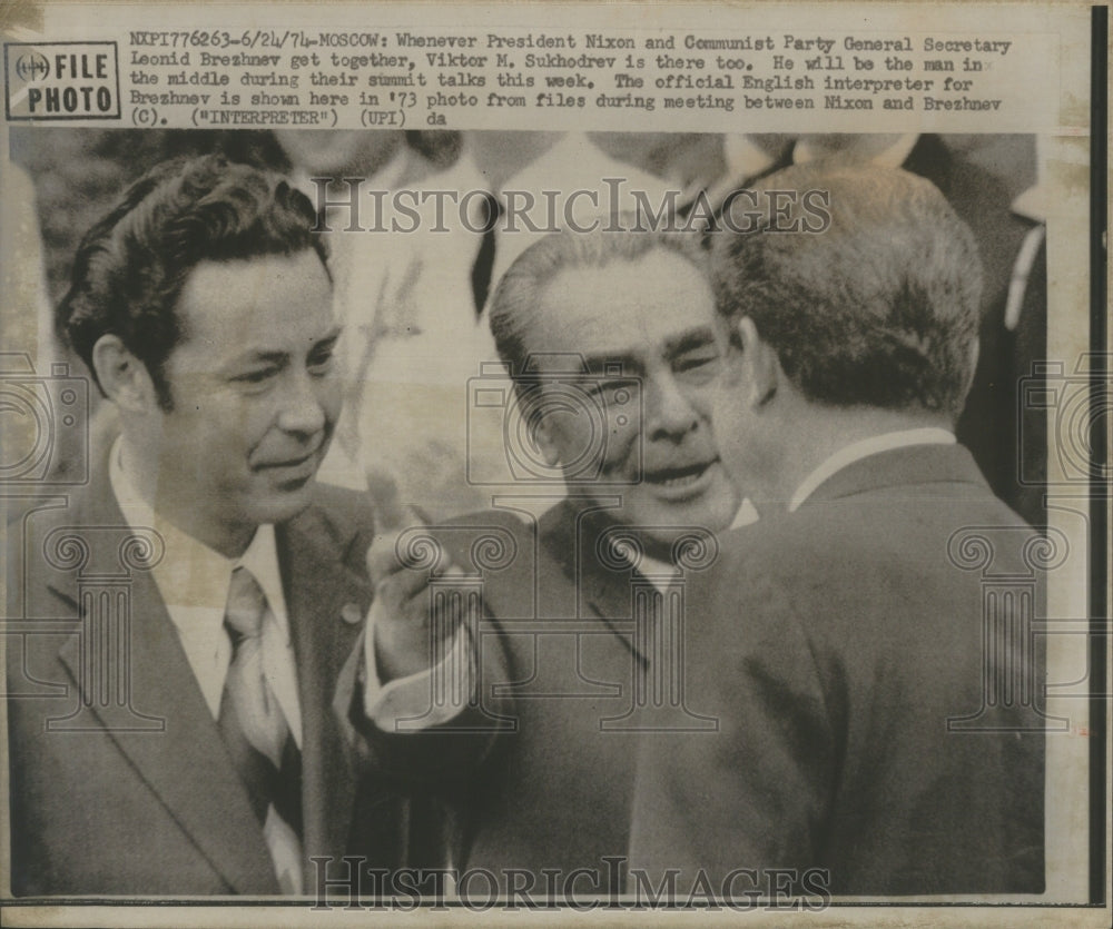 1974 Pres Nixon Leonid Brezhnev communist - Historic Images