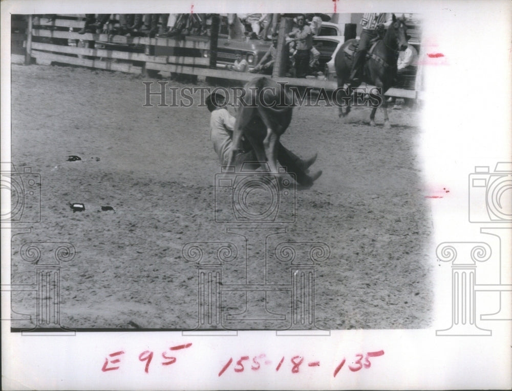 1971, Bull Fighting Rodeo- RSA29719 - Historic Images