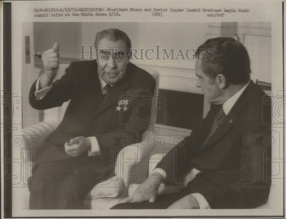 1973 Press Photo President Nixon Leonid Brezhnev summit- RSA29883 - Historic Images