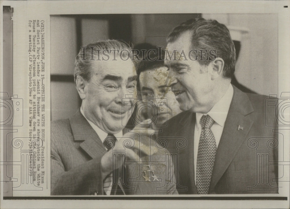 1973 President Nixon Leonid Brezhnev Soviet - Historic Images