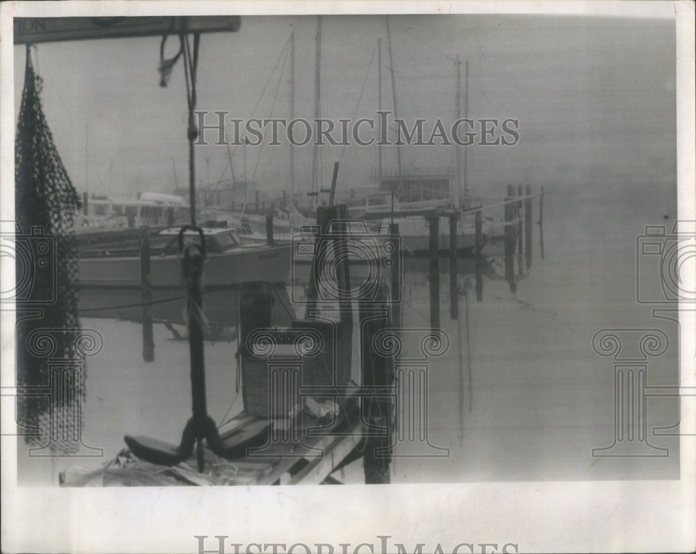 1984 Press Photo Clearwater Marina Morning Fog Florida- RSA30099 - Historic Images