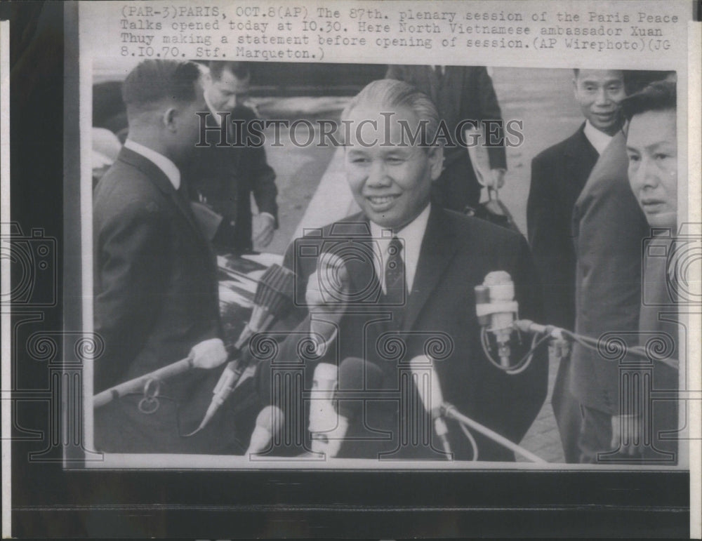 1970 XUan Thuy Paris Peace North Vietnam-Historic Images