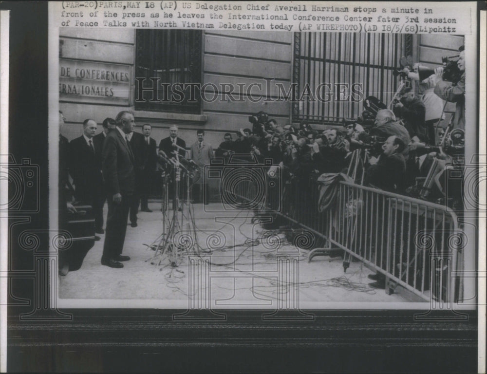 1968 Press Photo Paris US Delegates Chief Harriman Pres- RSA30321 - Historic Images