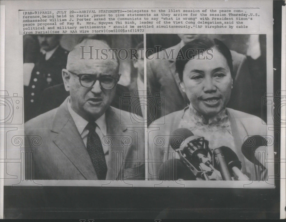 1972 Delegates Peace Conference Paris Binh-Historic Images