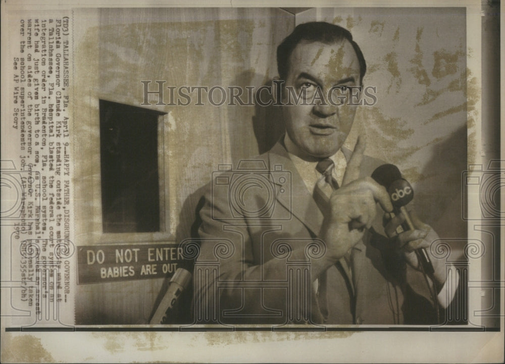 1970 Press Photo Florida Governor Claude Kirk Tallahass- RSA30477 - Historic Images