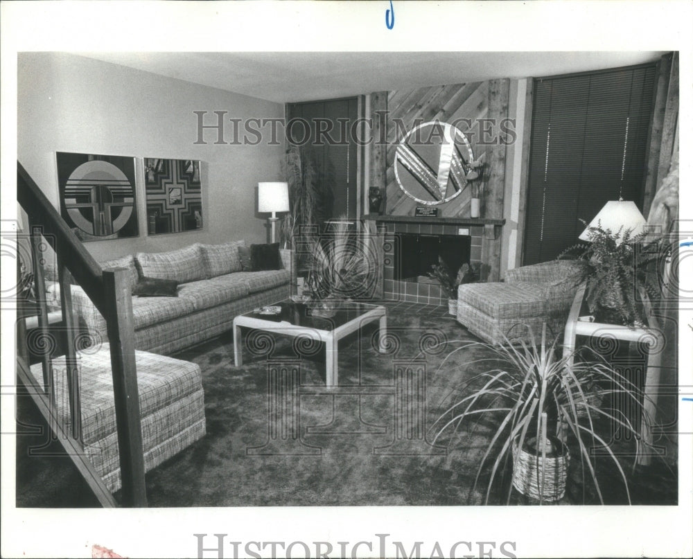 1978 A Colony Lake Town House Living Room-Historic Images