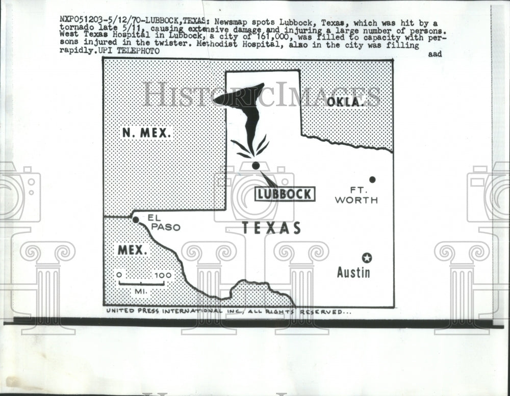 1970, Tornado Lubbock Texas damage person- RSA30973 - Historic Images