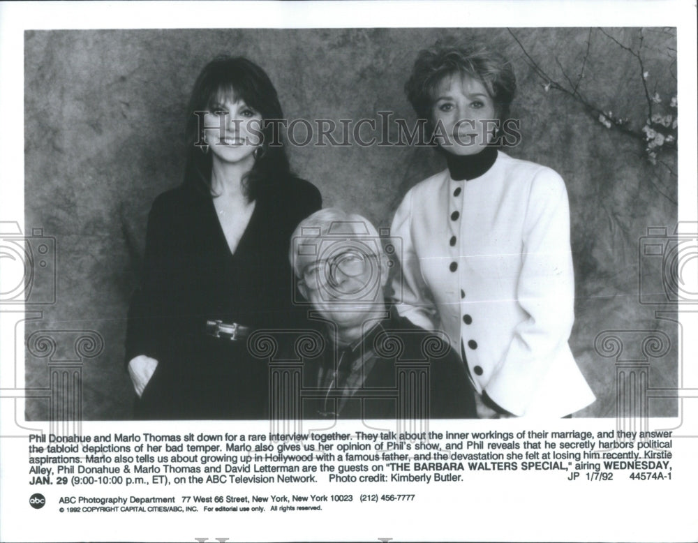 Press Photo Phil Donahue and Marlo Thomas interview - RSA31055 - Historic Images