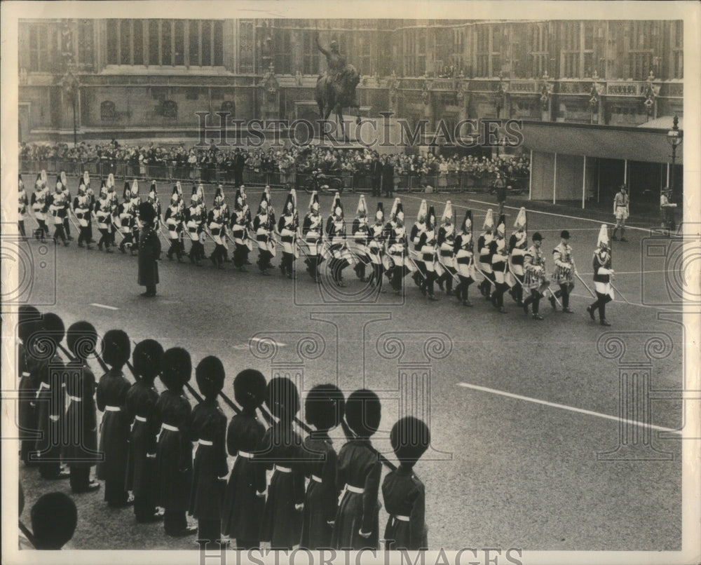 London parliament England people march road - Historic Images