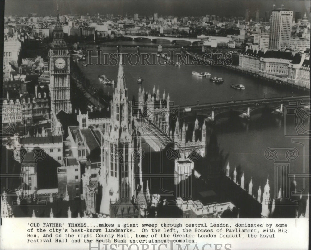 1984 Press Photo London Thames giant sweep father Hall - Historic Images