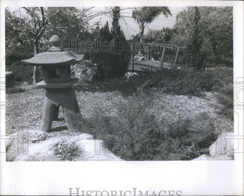 1965 Japanese Gardens Bright water Building-Historic Images