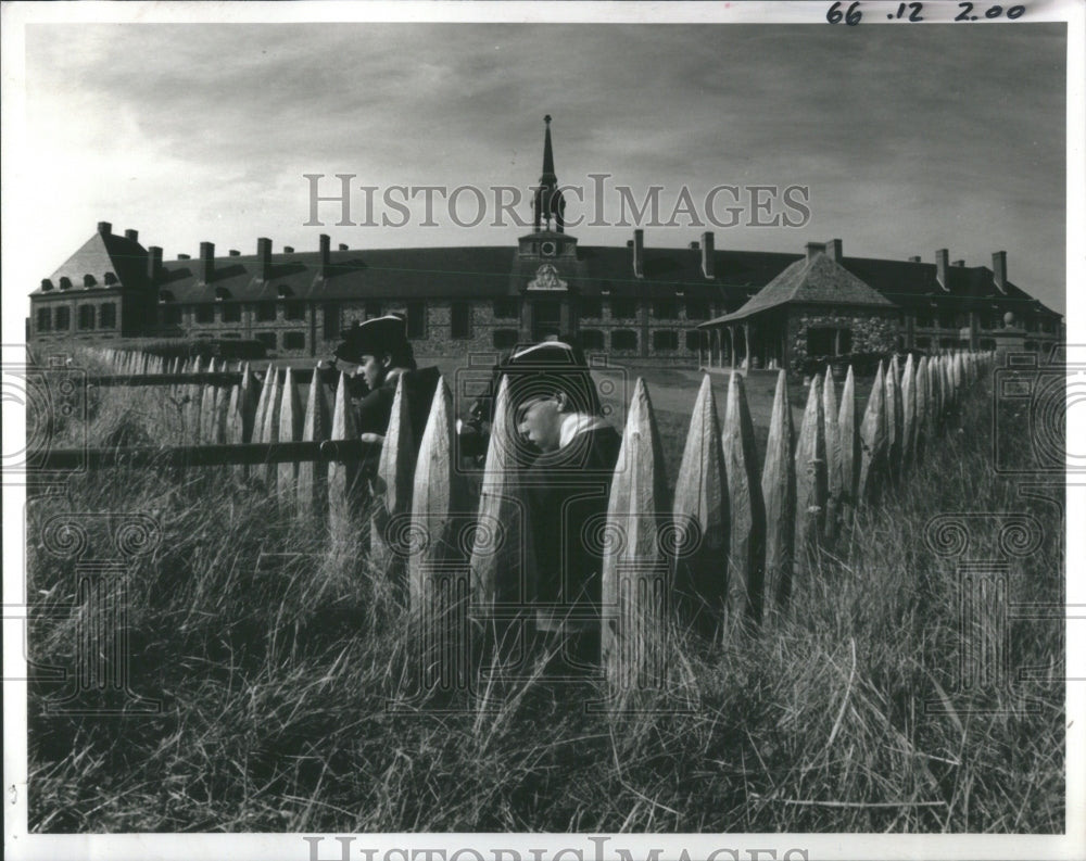 1987 Two persons gun goal Nova Scotia farm - Historic Images