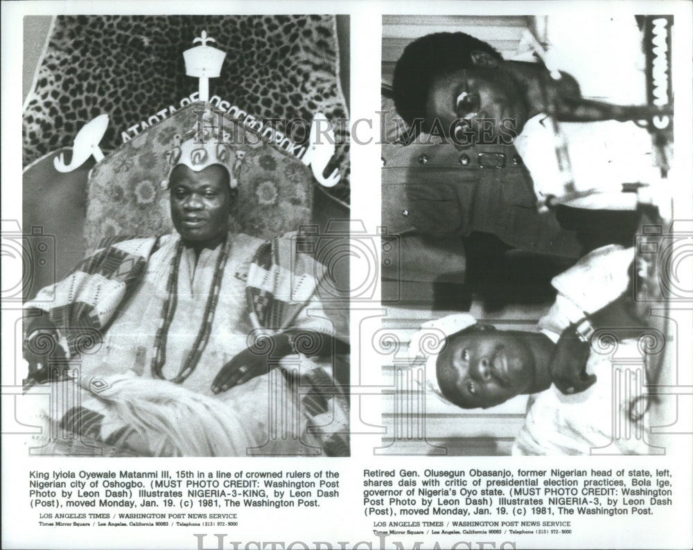 1981, King Iyola Oyewale Matanmi III of Nige- RSA32399 - Historic Images