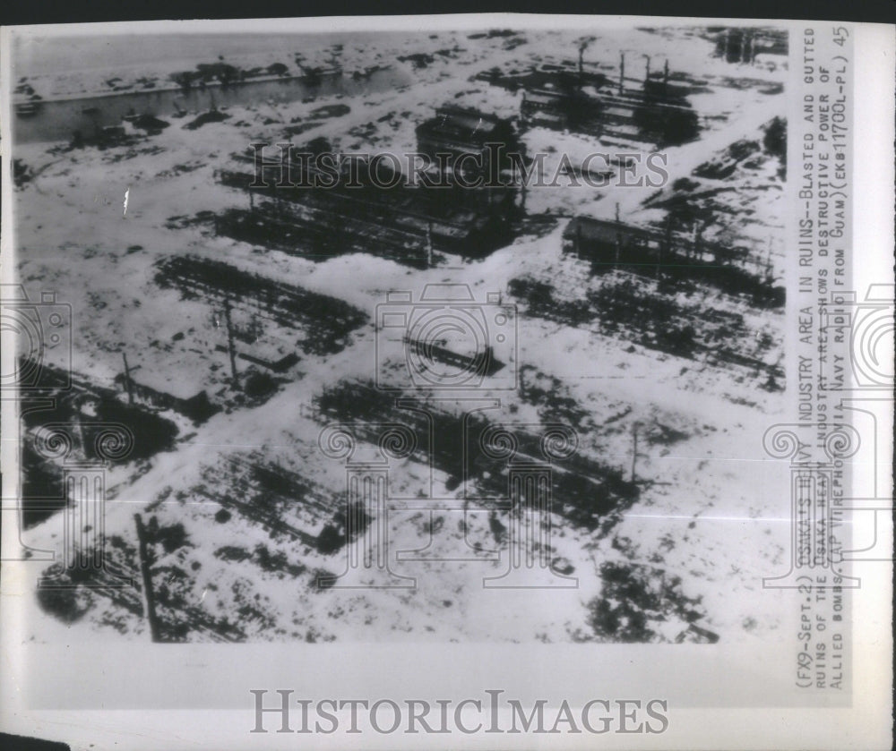 1945 Press Photo Blast Ruins Osaka Heavy Destructive- RSA32451 - Historic Images