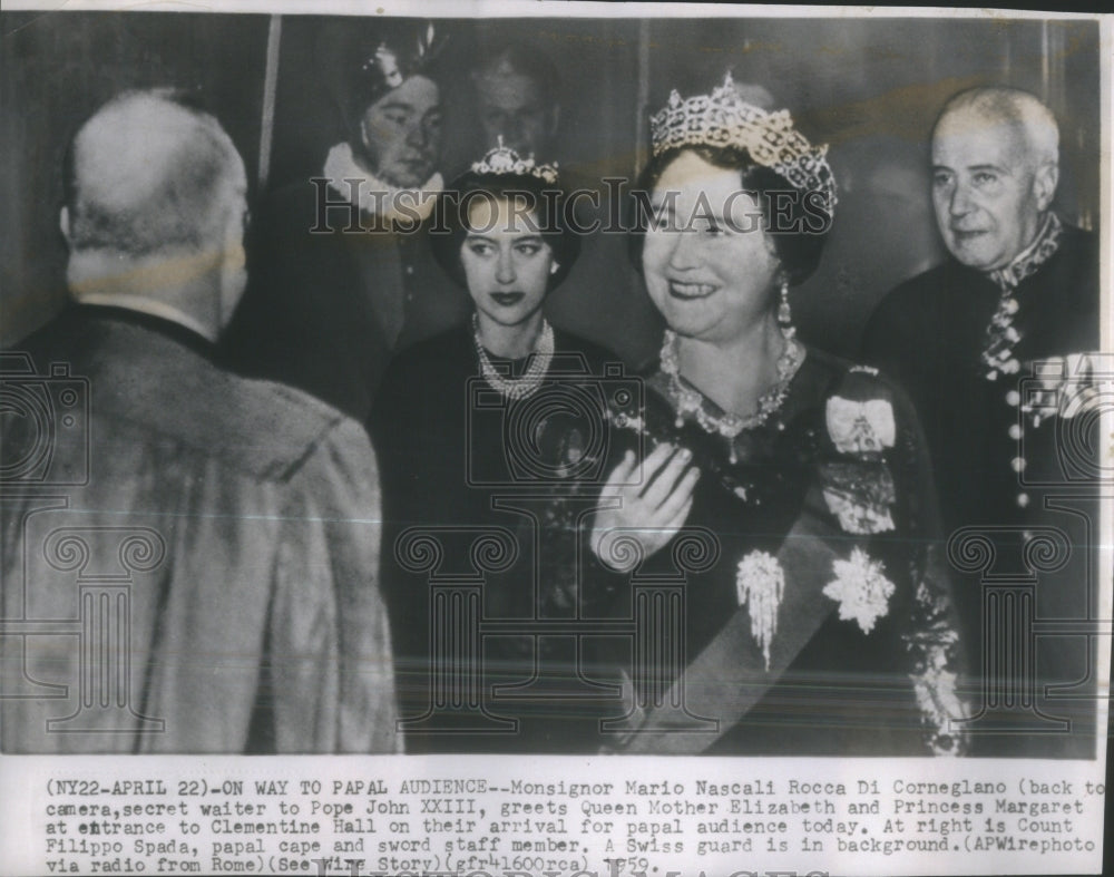 1959 Press Photo Queen Mother Elizabeth and Princess Ma- RSA33175 - Historic Images