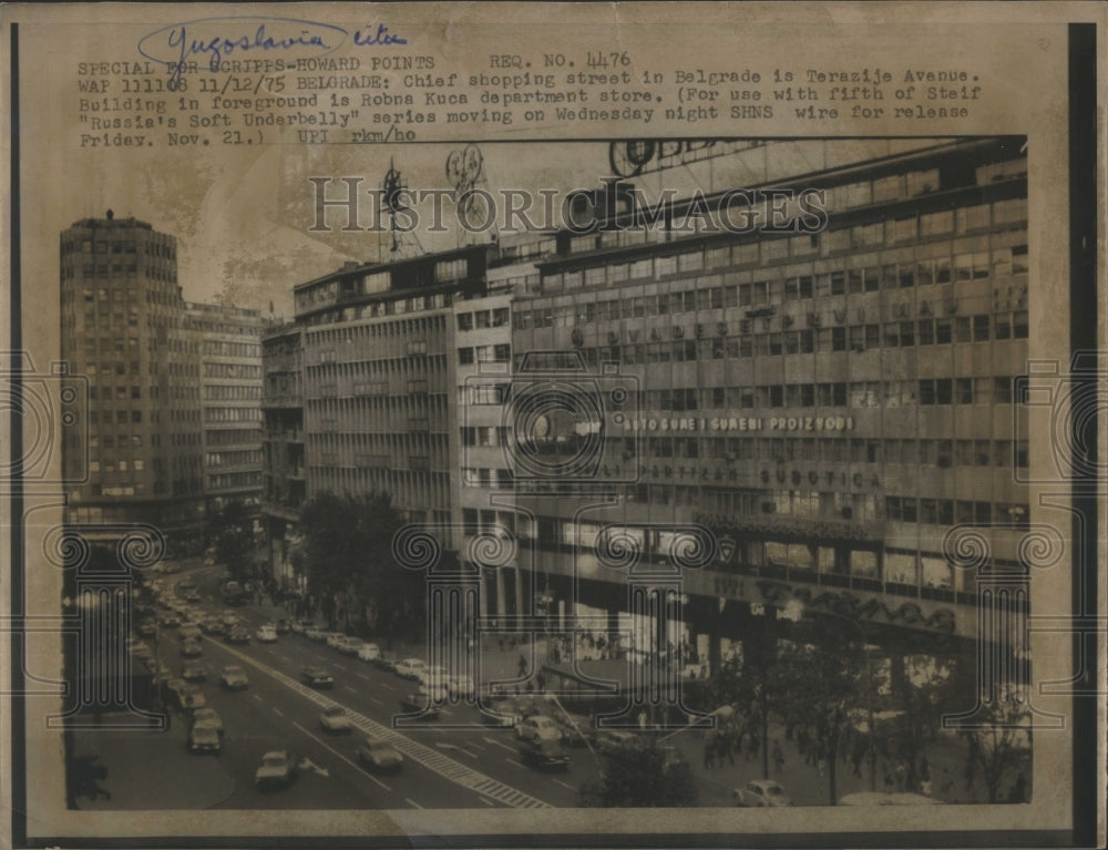 1975 Press Photo Chief Shopping Street Belgrade Terazij- RSA33543 - Historic Images