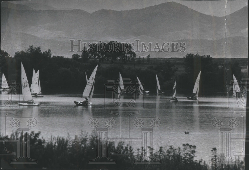 1981 Sailboat Fleet Bowles Lake Denver - Historic Images